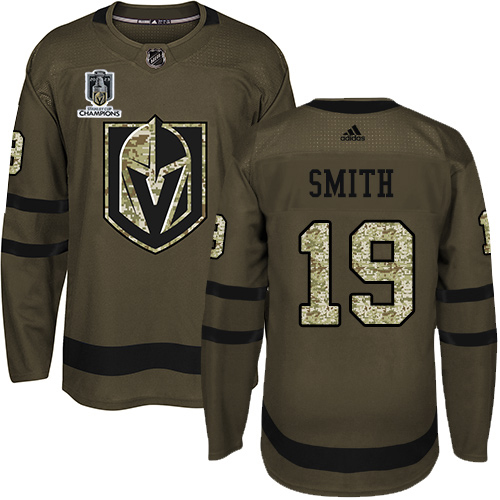 Adidas Vegas Golden Knights No19 Reilly Smith Green Salute to Service Stitched Youth NHL Jersey
